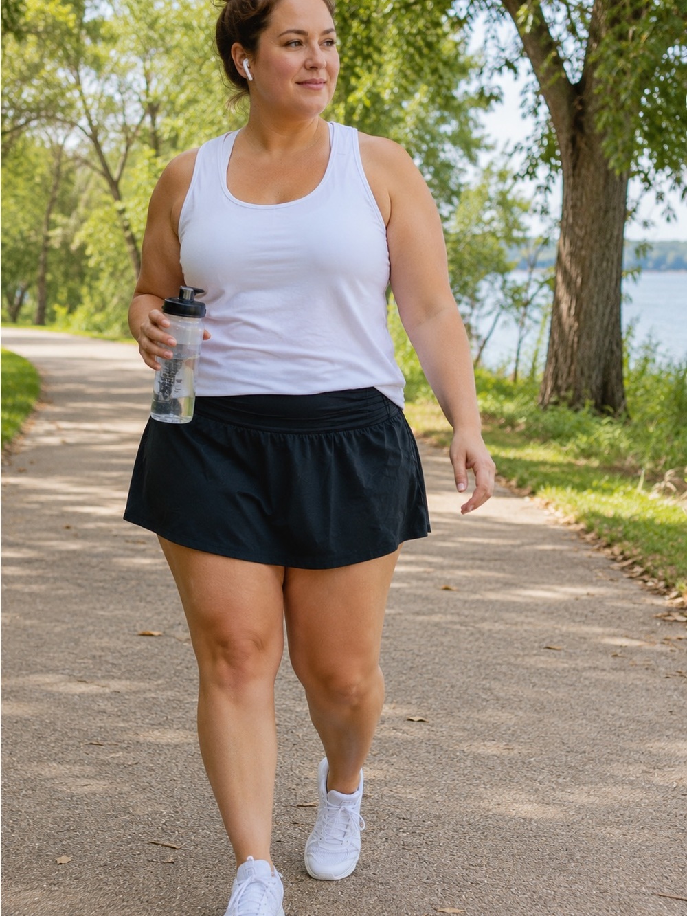 Elle XL Black Performance Skort Built In Shorts Running Tennis Golf